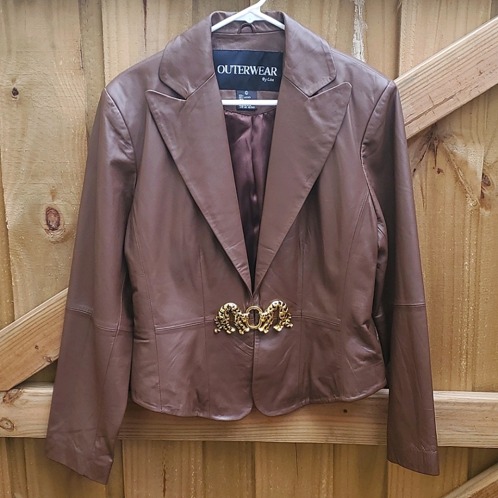100% Brown Leather Jacket!